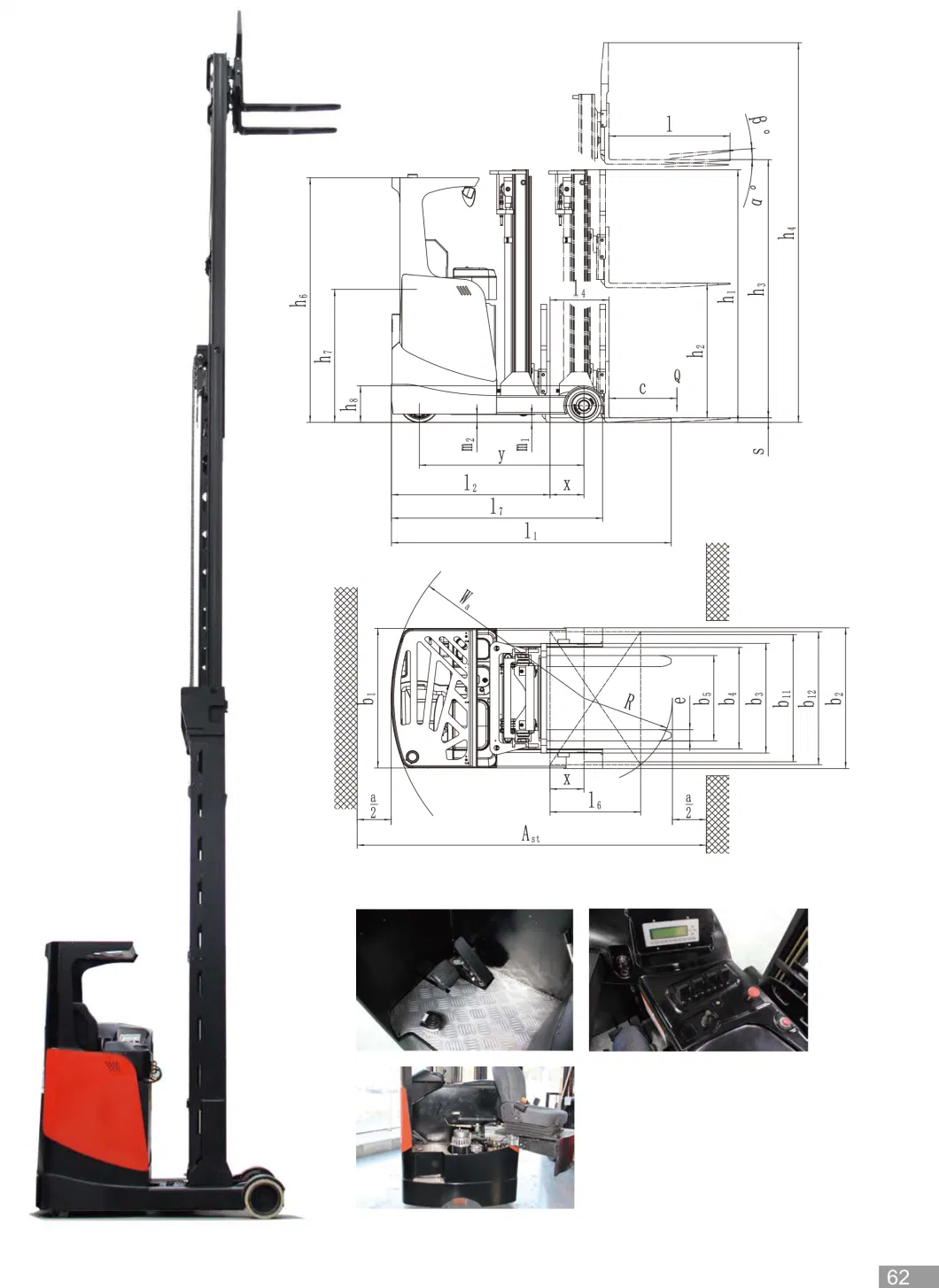 Electric Sit-Down Reach Forklift Truck